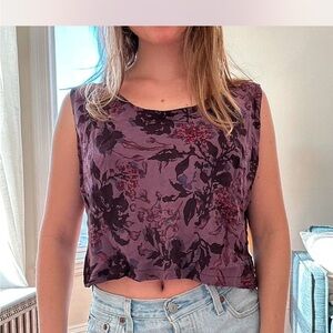 Floral Purple Sleeveless Top